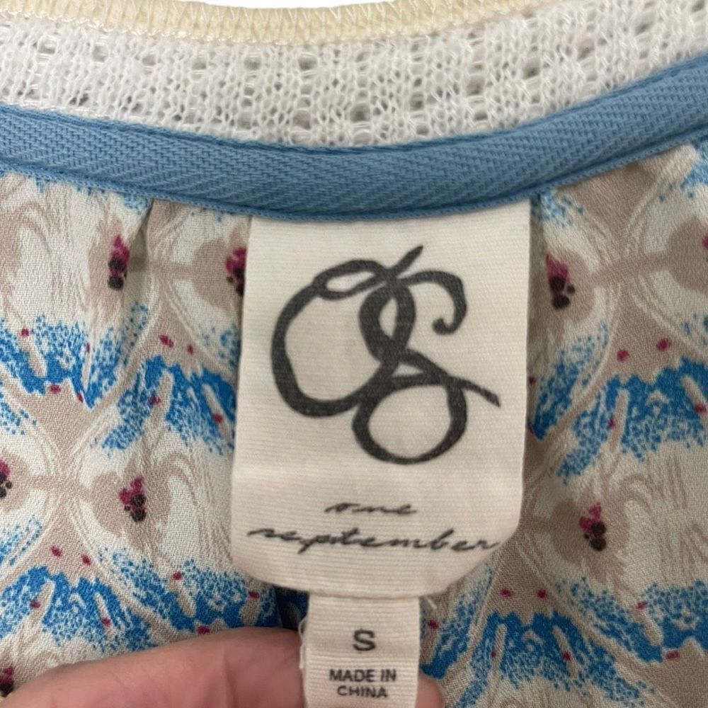 Anthropologie One September Sweater Cream Knit 3/4 Sleeve Blouse Size Small - Picture 7 of 7